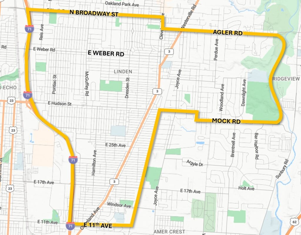 map of the linden area